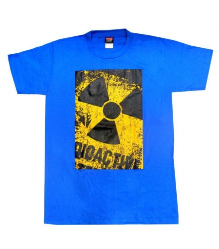 MC104 - Blue Cotton Danger Printed Tshirt